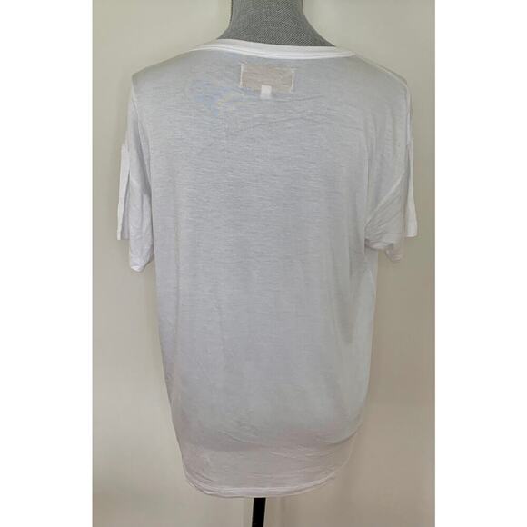 Wheat T-Shirt Top in White Small Knit Pullover Tee Classic Summer Boho Cotton - Picture 2 of 4